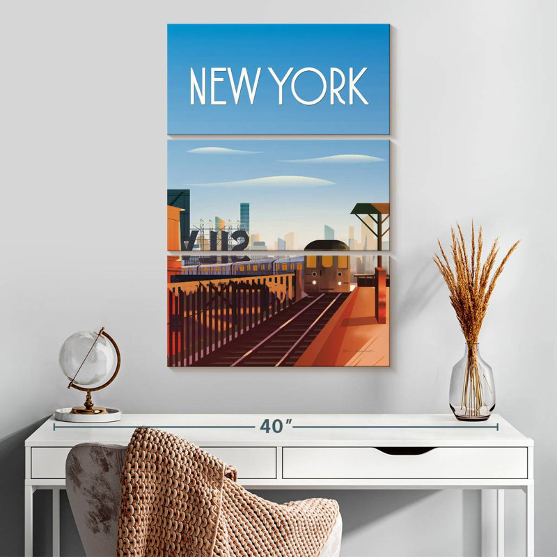 Train de New York, H 32 po x l 20 po