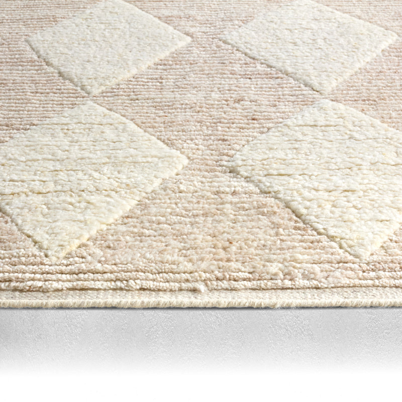Jaipur Living Medak KEO14 Handknotted Striped White and Tan Area Rug, Rectangle 10' x 14'