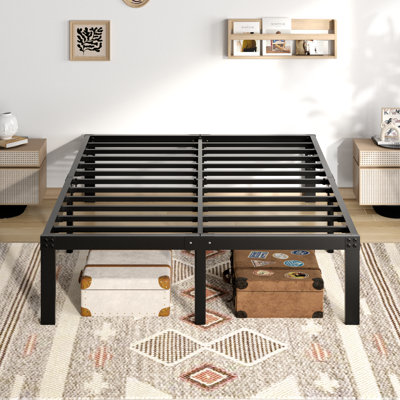 Queen Size Bed Frame, Metal Platform Bed Frame, Mattress Foundation with Underbed Storage, 3000 LBS Heavy Duty Steel Slats Support, Noise Free, No Box Spring Needed, Easy Assembly