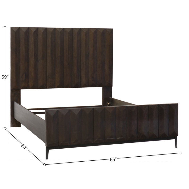 Aldwell Pine Modern Panel Bed, King, Light Gray