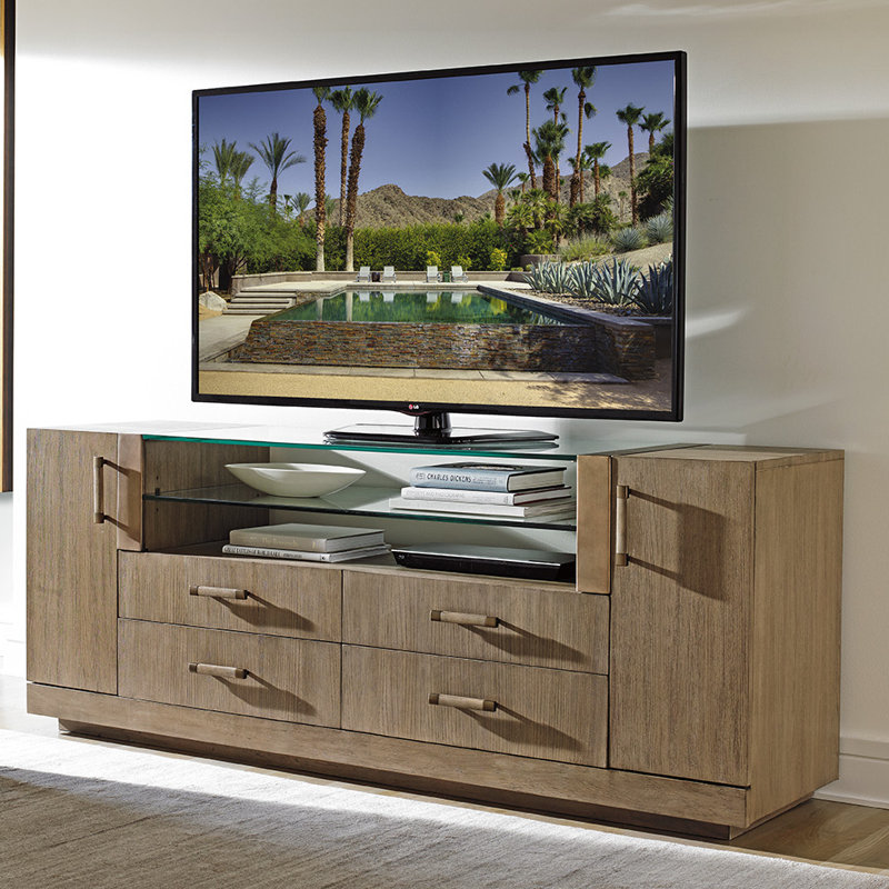 Gray Oak 76" Media Console with Cabinets