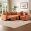 Canapé-lit modulaire convertible en L 120,5 po avec canapé-lit modulaire réversible avec lit escamotable, porte-gobelets et grand espace de rangement pour le salon, orange-149561632
