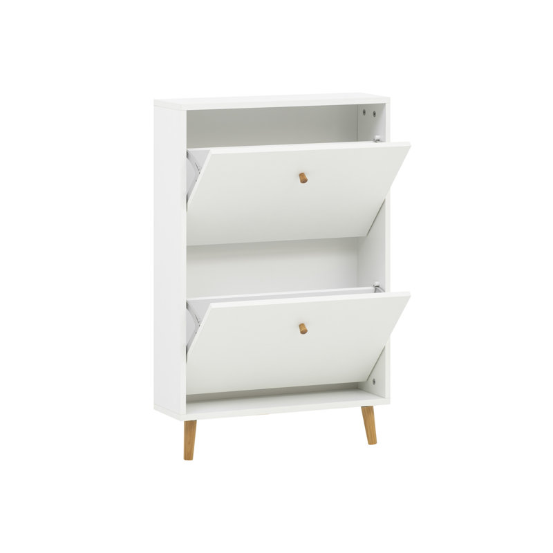 McDermitt 8 Pair Flip Down Shoe Storage, White