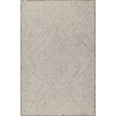 Pinnacle Hand-Tufted Wool Area Rug Geometric Stripe