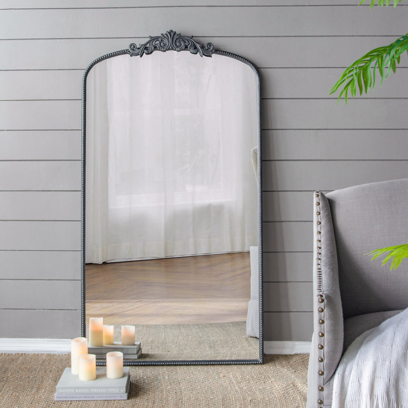 Miroir mural classique avec cadre d'inspiration baroque, 36 po x 24 po, Noir, noir, noir, noir