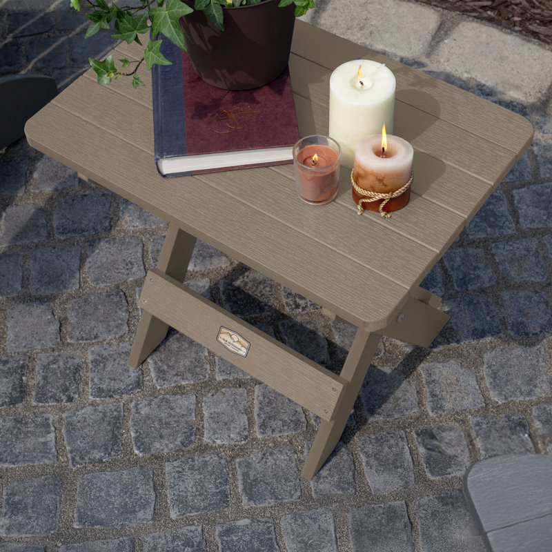 Newberg Rectangular Folding Outdoor Side Table , 20'' in. W 13.75'' in. D, Woodland Brown