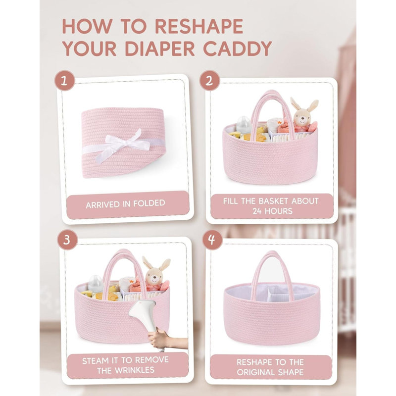Rebrilliant Storage Bag, 18cm H x 36cm W x 22cm D, Pink