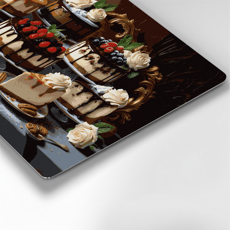 Desserts Cheesecake Black Metal Wall Art, 11" H x 14" W