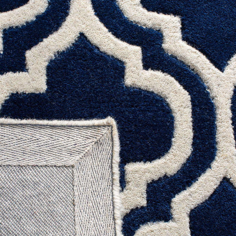 Carolene Hand Tufted Wool Geometric Rug, Square 4'