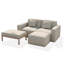 Ensemble de mobilier de jardin moderne Lemieux 4 pièces, 2 fauteuils (gauche + droite) + pouf + table basse, tissu résistant aux intempéries et aux UV, aucun assemblage requis-2074630232-2074630234