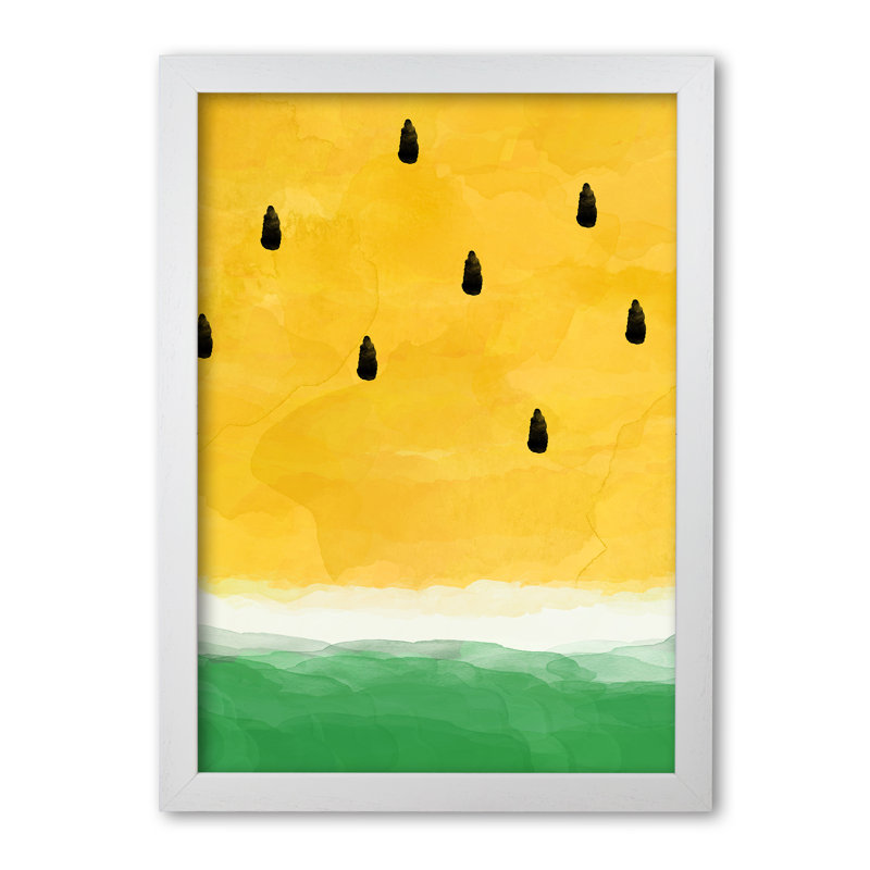 Watermelon - Print, White Grain Frame, 85 cm H x 60 cm W x 5 cm D