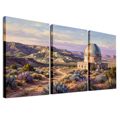 Toile peinte «Dome in Desert Valley with Hills», ensemble de 3 toiles peintes