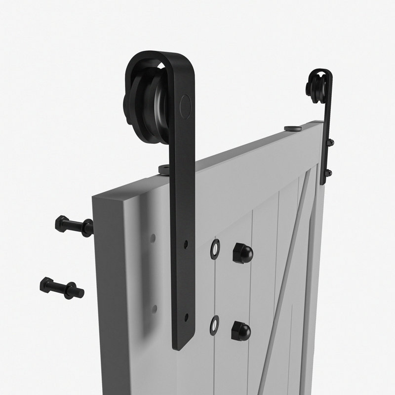 Wood Slat Panel Sliding Barn Door - Solid Wood Interior Door Include Installation Hardware Kit, 72” x 84"