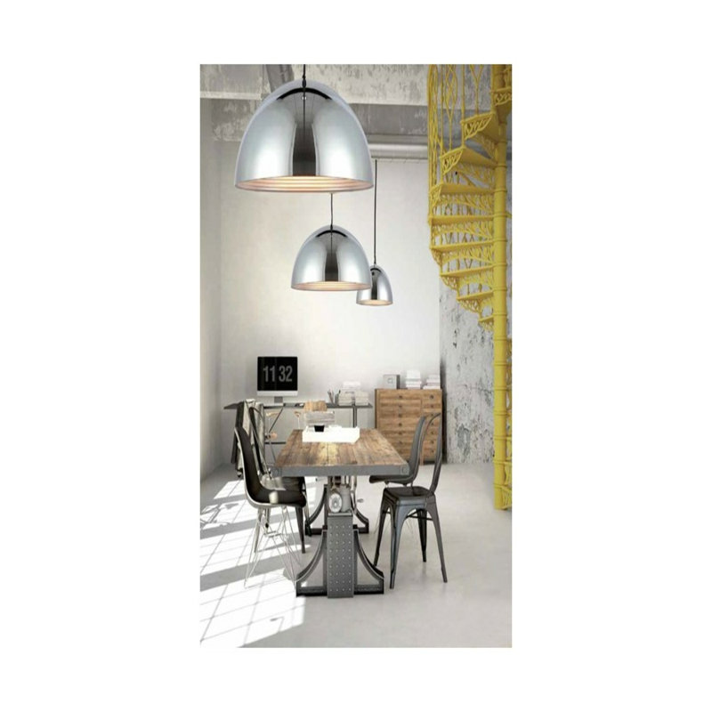 Modena 1 - Light Dome Pendant, 25cm H x 50 cm W x 50cm D, Chrome