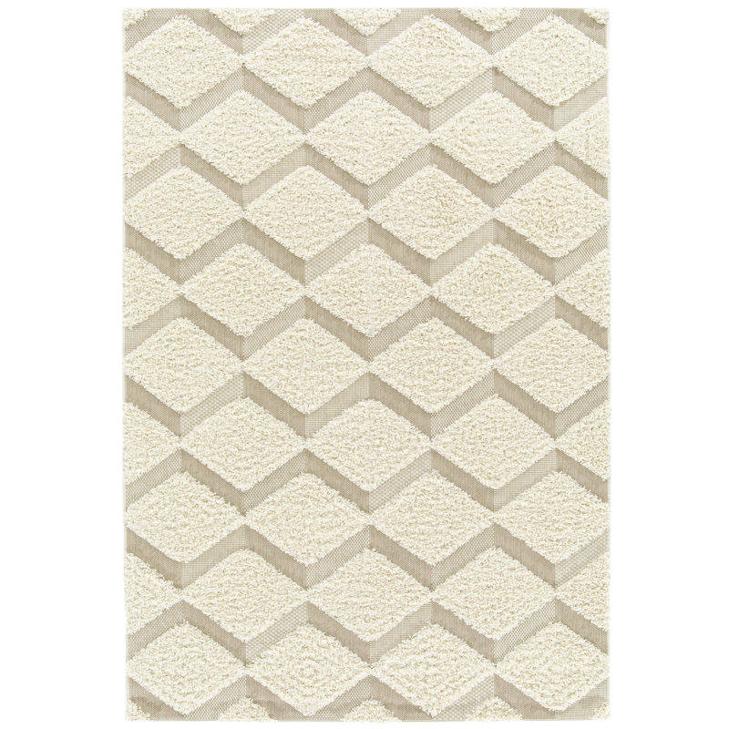 Tapis à chevrons crème, Rectangle 5 pi 3 po x 7 pi