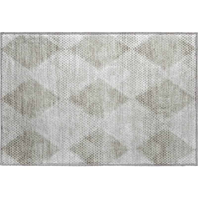 Premium Machine Washable Cerrito Amf539 Gray Rug, Rectangle 1'8" x 2'6"