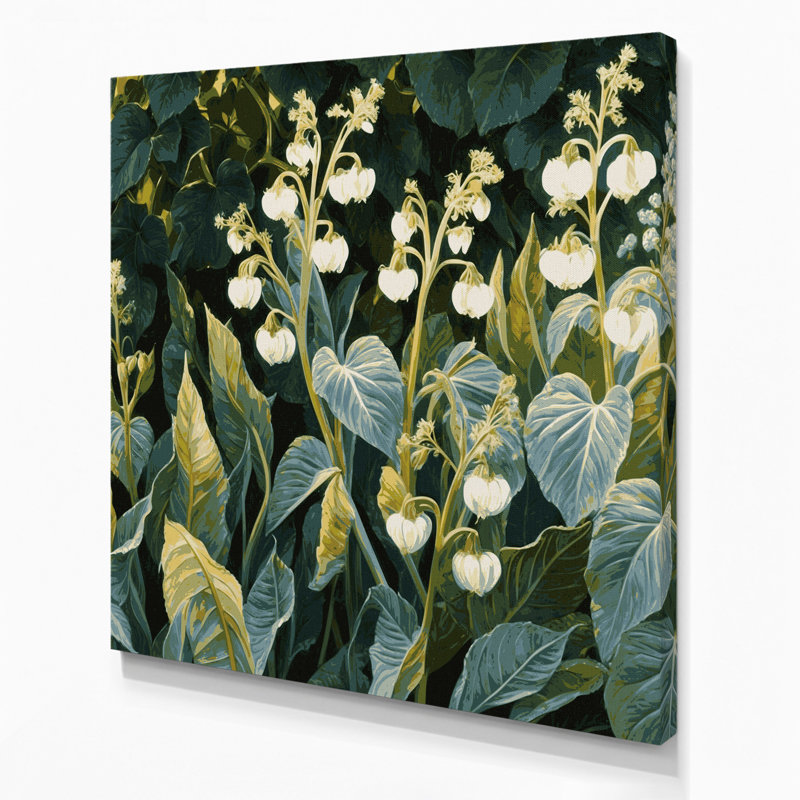 Art mural sur toile vert légumes et moutarde, H 16 po x l 16 po