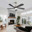 52 Inch Ceiling Fan With Dimmable LED Light 5 Solid Wood Blades Smart Remote Control Reversible DC Motor Ceiling Fan-110562174-110562175-122430241