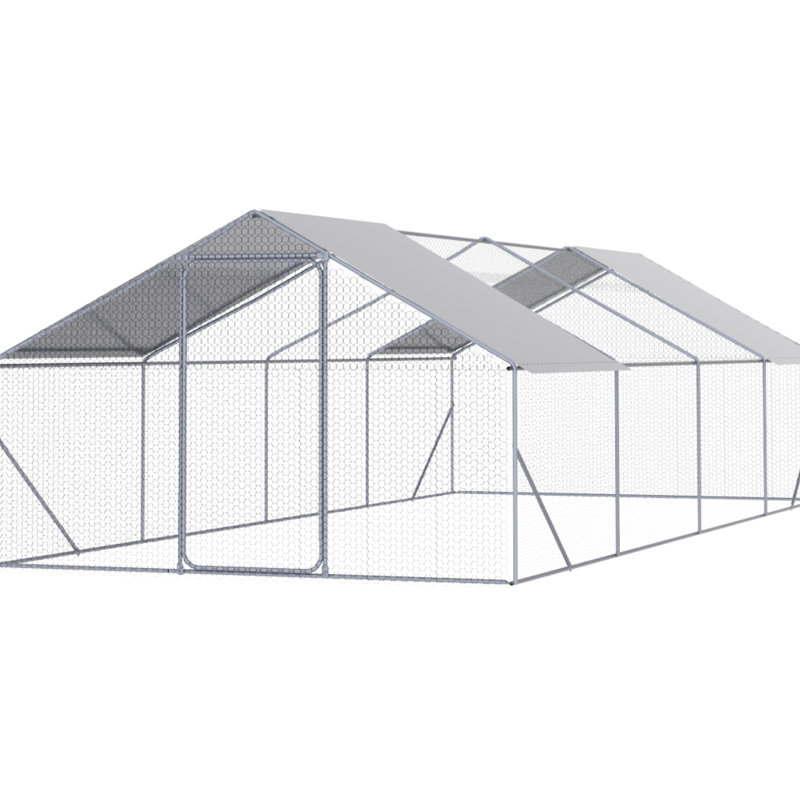 26 x 10 x 6 poulailler spacieux en métal avec barrière renforcée pour garder la volaille en sécurité et confortable