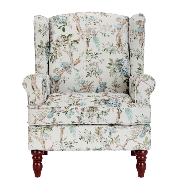 Demorrio Upholstered Armchair, Green/Beige