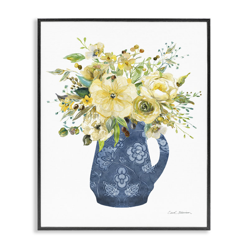 Giclée encadrée jaune ensoleillée, design par Carol Robinson, H 14 po x l 11 po, Giclée encadrée noir minuit