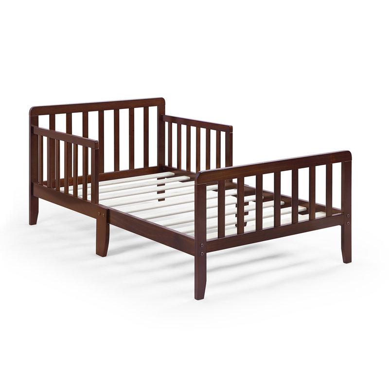 Exzavier Solid Wood Open-Frame Bed, Walnut