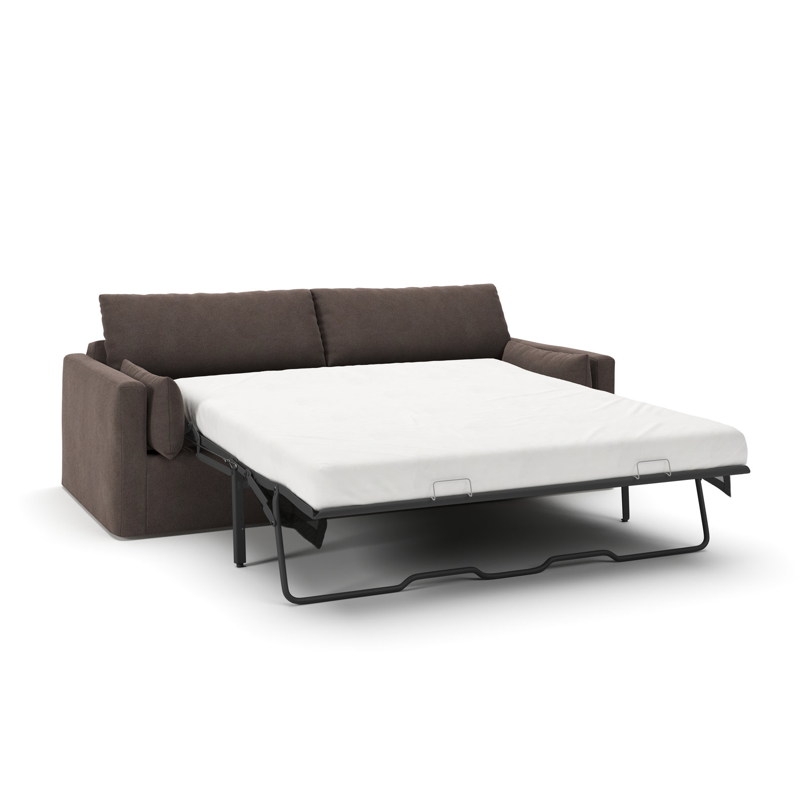 Luna 90" Cotton Sofa Bed, Bella Ash Performance Velvet