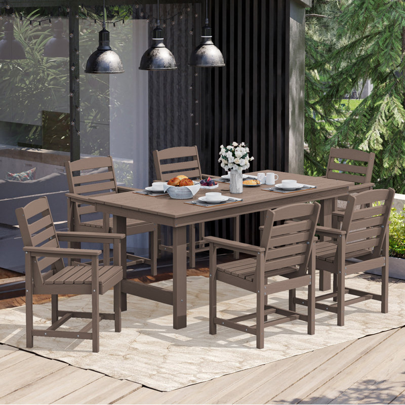 Reata HDPE Outdoor Dining Chair, Coffee