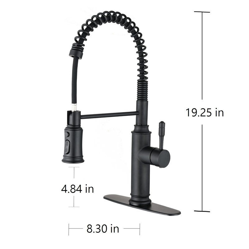 Touch Kitchen Faucet In Matte Black Stainless Steel With Pull Down , 360-Degree Rotating Nozzle For Intense Sink Cleaning Process, Corrosion And Rust Resistance Feature, Uncomplicated Water