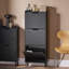 Armoire de rangement à chaussures noire pour hall d'entrée avec 3 tiroirs rétractables-91094585-98918228-129911299