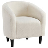 27”Wide Upholstered Solid Wood Barrel Accent Club Chair
