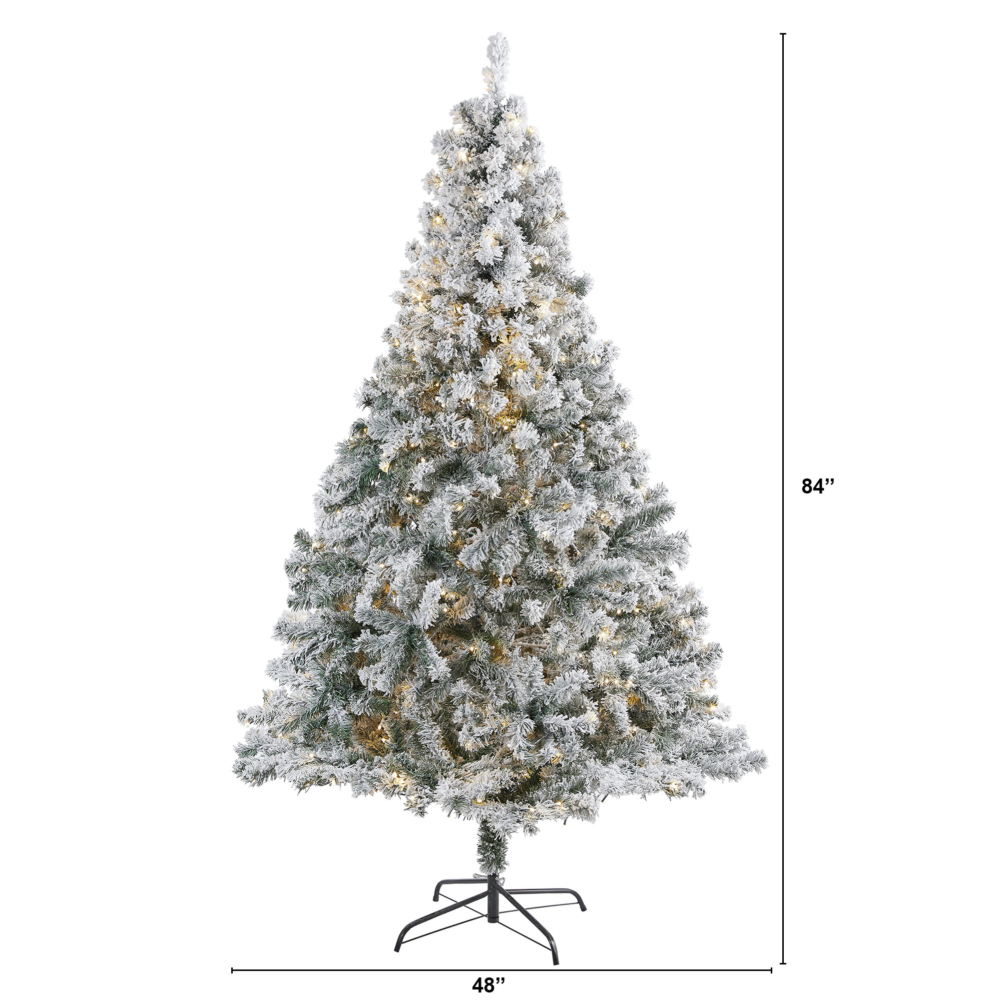 Lighted Artificial Spruce Christmas Tree, 7' H