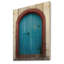 Vieille porte traditionnelle à Oia, Santorini, Grèce - impression d'art graphique sur bois-50351887