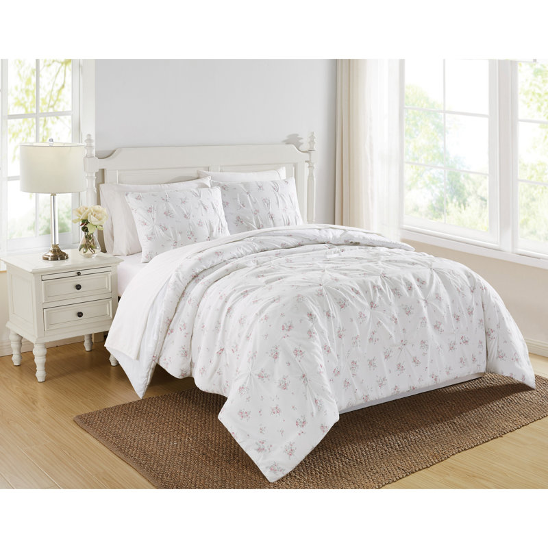 Rosebury Cotton Floral Comforter, Full Comforter + 2 Standard Shams