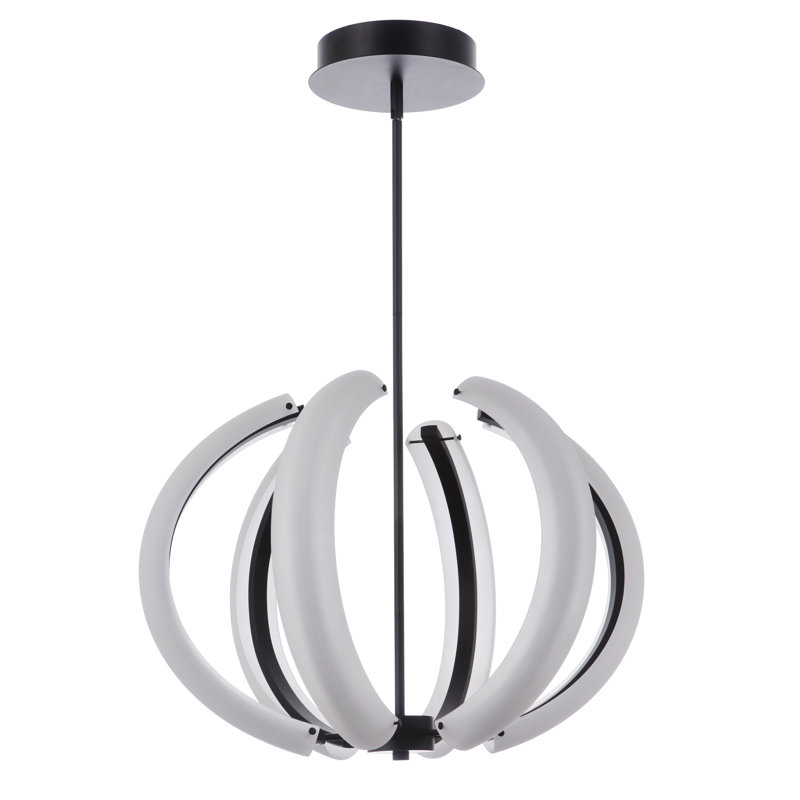 Luminaire suspendu géométrique à DEL 6 lumières Tieran, Dos plat