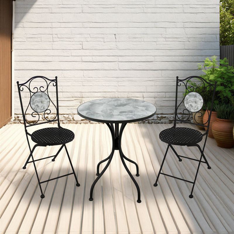 Tito 2 - Person Patio Dining Set, Black/Organic
