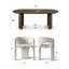 Ensemble de table de salle à manger 7 pièces 79 po avec accoudoirs en chenille