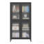 Vitrine 4 portes en métal, porte en verre, verre trempé pour bureau personnel - noir