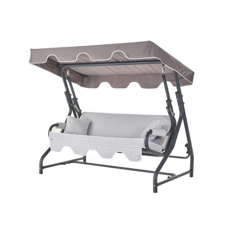 Balancelle de jardin triple, Gris clair, Taupe