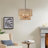 5 - Light Bohemian Natural Rattan Tiered Drum Chandelier with Adjustable Height and Dimmable-837099627-813051941