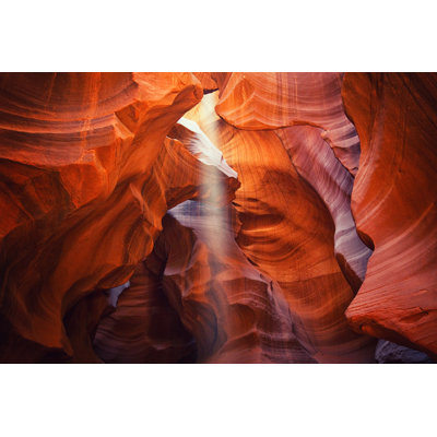 Light Beam At Upper Antelope Canyon In Arizona, United States by Powerofforever - No Frame Print on Canvas