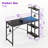 Monike 44'' W Computer Desk With Led Lights & Reversible Storage Shelves,Home Office Desk With Hooks, CPU Stand,Cup Holder and Cloud Magnets.-876978266