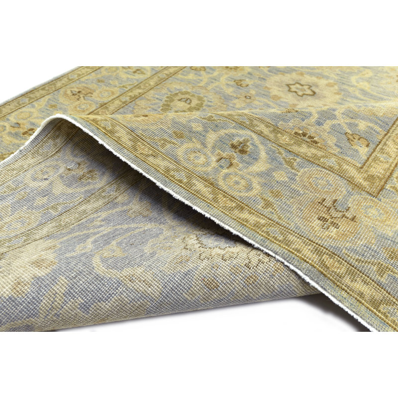 Tapis rectangulaire en laine noué à la main