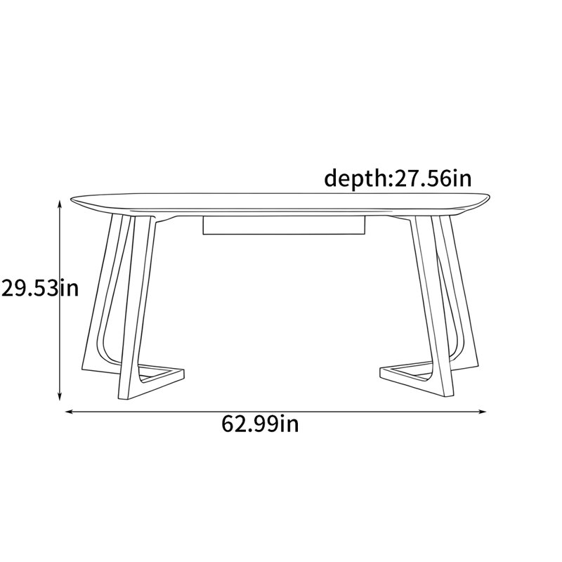 Modern Luxury Office Desk, H 29,53 po x l 62,99 po x P 27,56 po