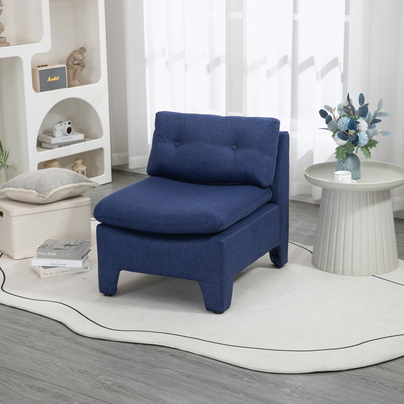 Fauteuil d'appoint simple House Hold, Lin marine