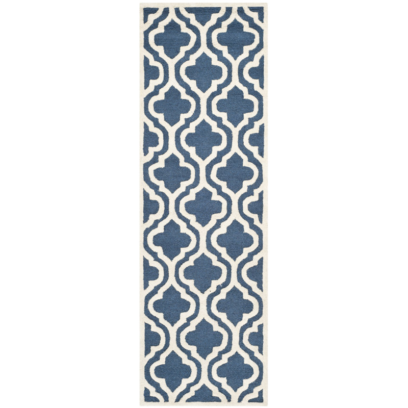 Tapis bleu marine / ivoire Ruben, Coureur 2'6" x 6'