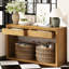 Console de 55 po, table d'entrée en bois rustique avec tiroirs de rangement et tablette ouverte, table de canapé élégante pour le couloir et le salon