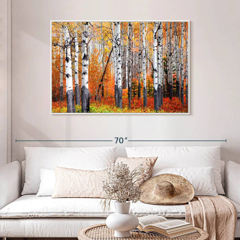 Forêt de trembles de Banff, Cadre flottant blanc, 46 po x 31 po