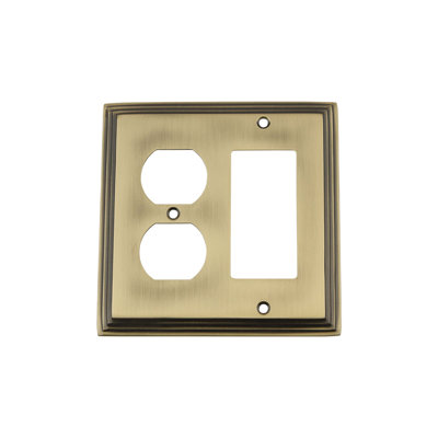 Deco 2-Gang Duplex Outlet / Rocker Combination Wall Plate