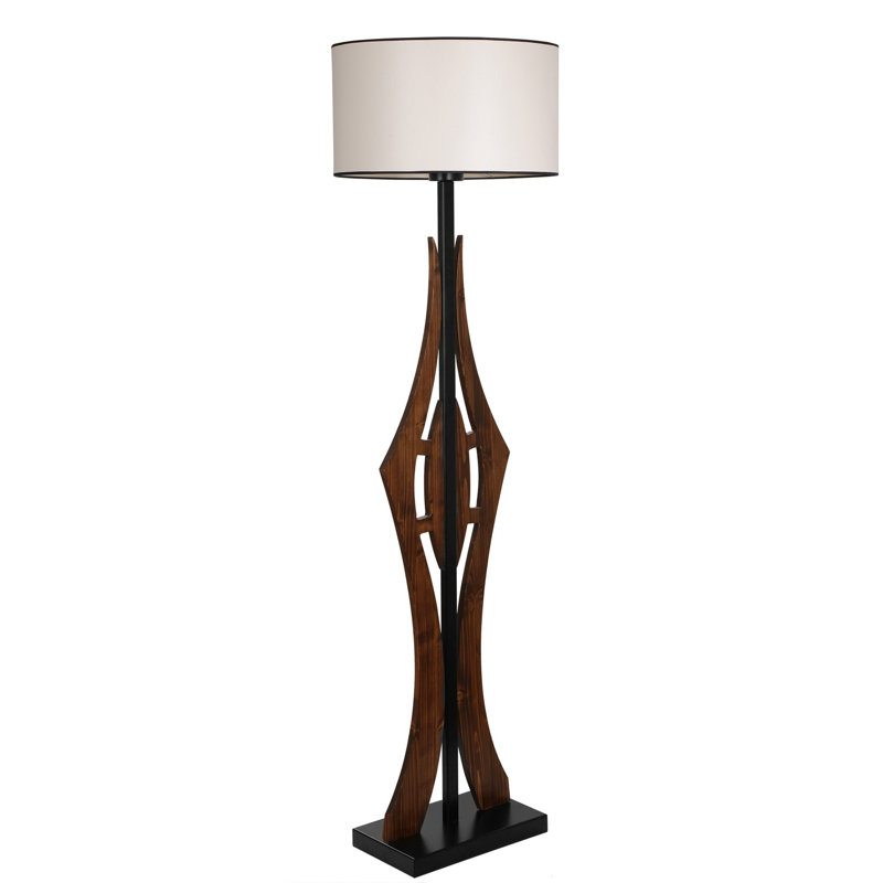 Lampe sur pied 65 po Burnes, Crème